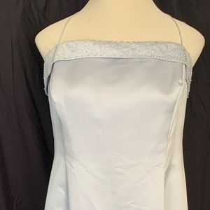 Silver beaded formal special occasion gown